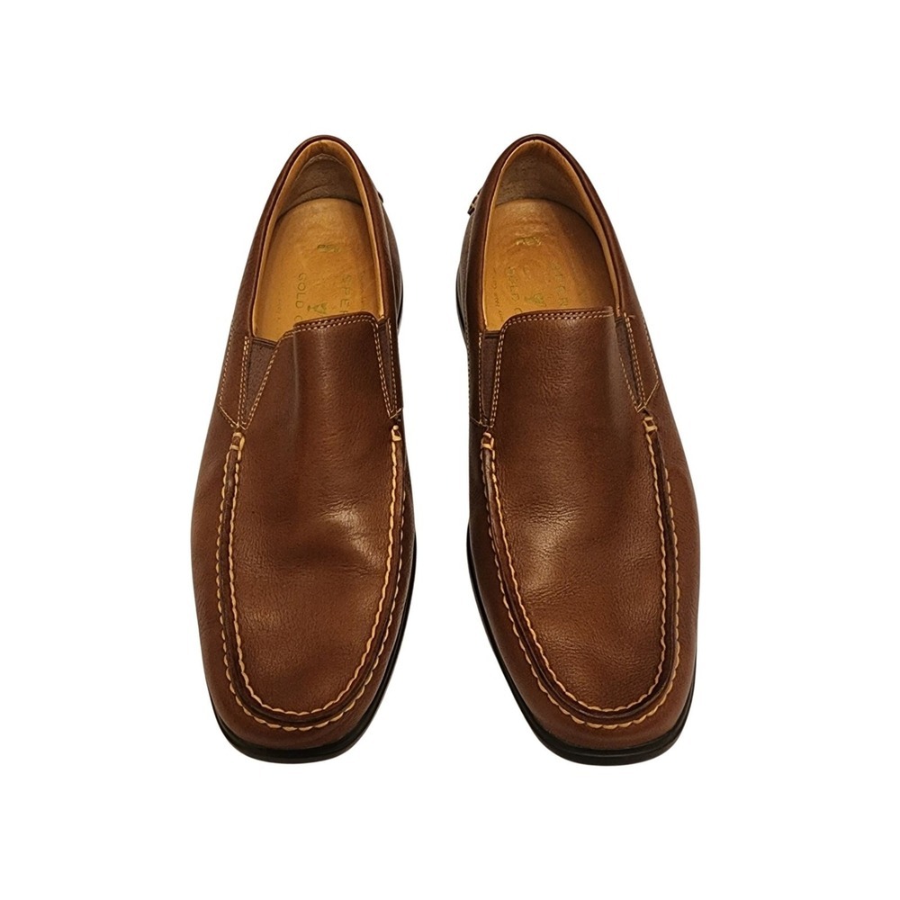 Sperry Top Sider Men Loafers 8M Brown Leather Slip On Memory Foam Comfort Shoe